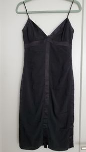 Nicole Miller Black Ruched Silk Cocktail Dress